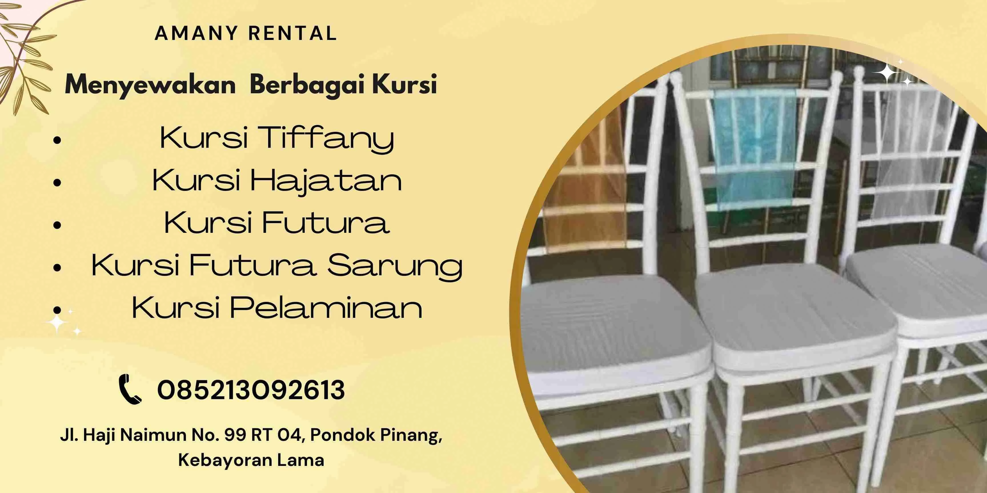 Sewa Kursi Tiffany Kebayoran Lama Jakarta Selatan